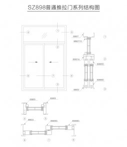 普鋁系列SZ898普通推拉門系列